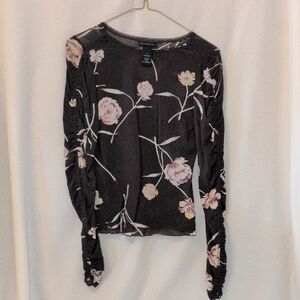 The Limited Black Floral Blouse